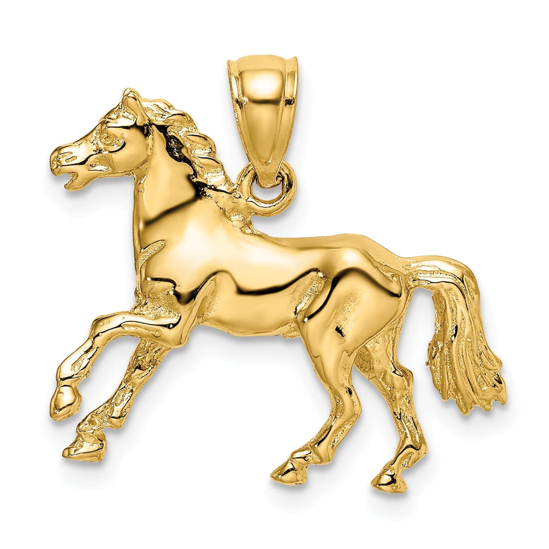 Lovely Rita's Pendants & Charms 14K Yellow Gold Solid Polished Finish 3-Dimensional Horse Charm Pendant