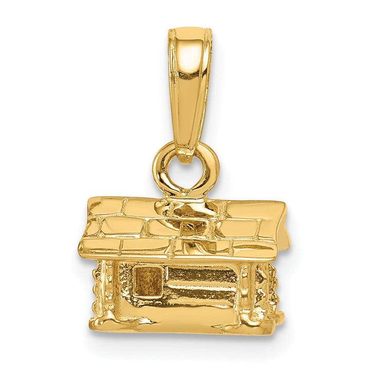 Lovely Rita's Pendants & Charms 14k Yellow Gold Solid Polished Finish 3-Dimensional Log Cabin Charm Pendant