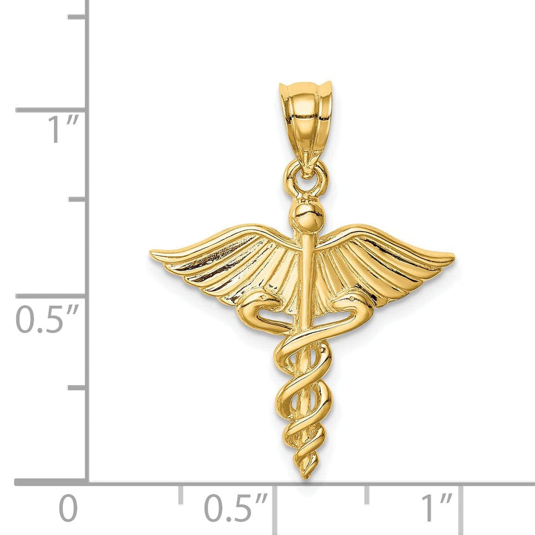 Lovely Rita's Pendants & Charms 14K Yellow Gold Solid Polished Finish 3-Dimensional Medical Symbol Charm Pendant