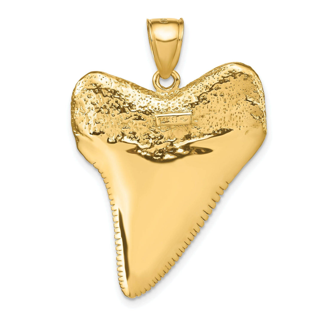 Lovely Rita's Pendants & Charms 14K Yellow Gold Solid Polished Finish 3-Dimensional Shark Tooth Charm Pendant