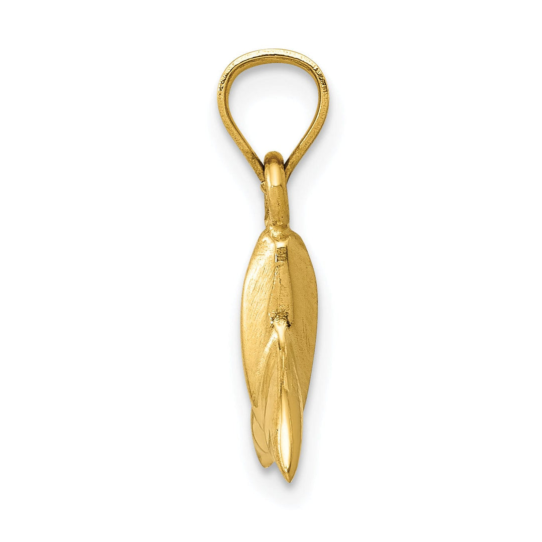 Lovely Rita's Pendants & Charms 14k Yellow Gold Solid Polished Finish 3-Dimensional Whale Tail Slide Pendant will not fit Omega Chain