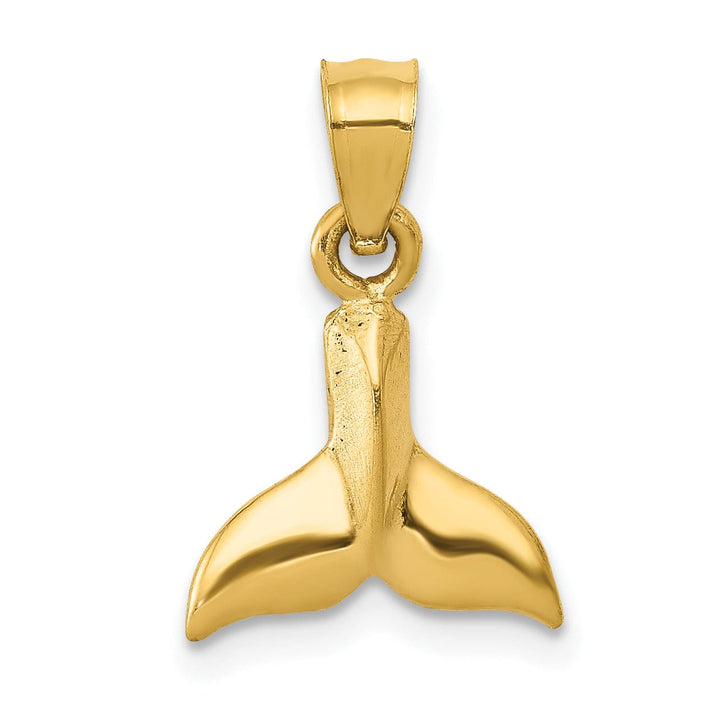 Lovely Rita's Pendants & Charms 14k Yellow Gold Solid Polished Finish 3-Dimensional Whale Tail Slide Pendant will not fit Omega Chain