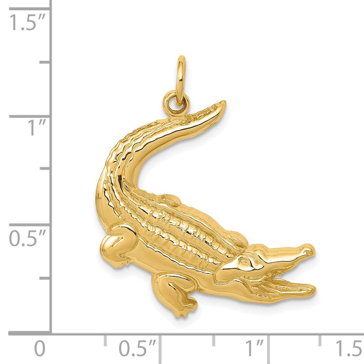 Lovely Rita's Pendants & Charms 14k Yellow Gold Solid Polished Finish Alligator Charm Pendant