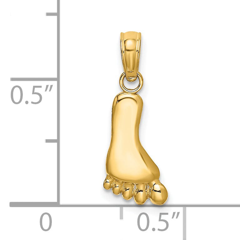 Lovely Rita's Pendants & Charms 14K Yellow Gold Solid Polished Finish Barefoot Charm Pendant
