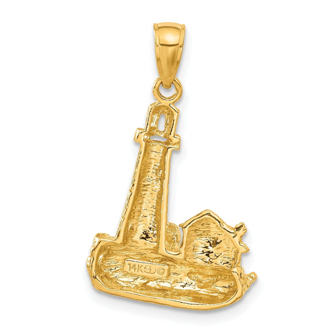 Lovely Rita's Pendants & Charms 14k Yellow Gold Solid Polished Finish Cape Cod Lighthouse Pendant