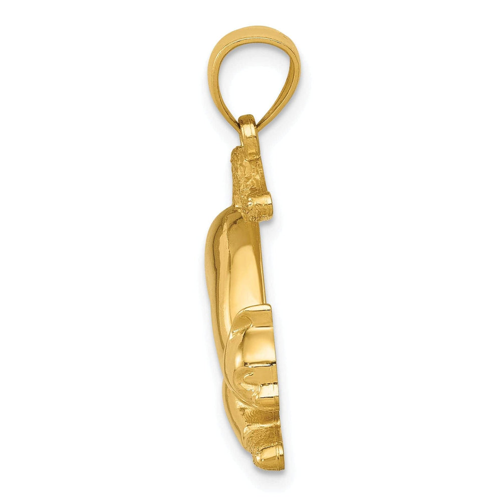 Lovely Rita's Pendants & Charms 14k Yellow Gold Solid Polished Finish Cat Stretching Charm Pendant