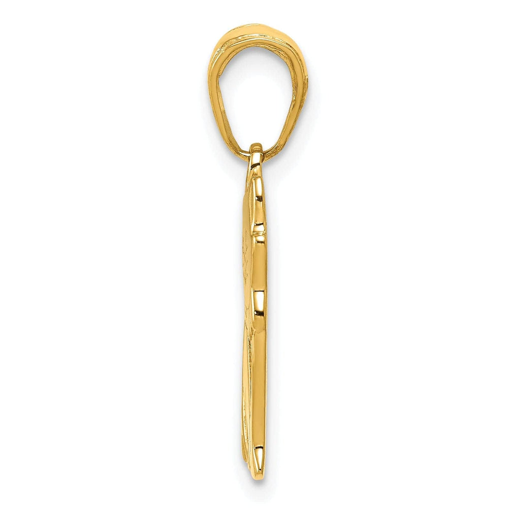 Lovely Rita's Pendants & Charms 14k Yellow Gold Solid Polished Finish Cats Sitting Charm Pendant