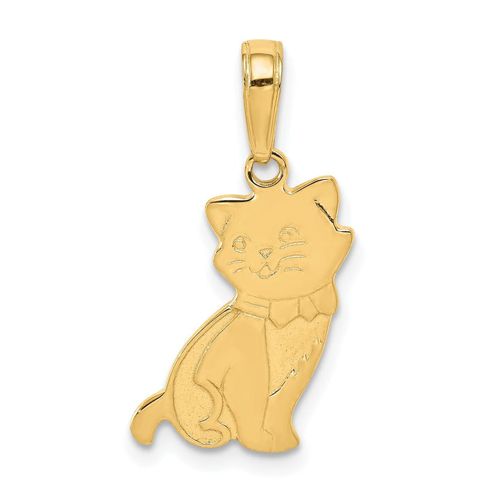 Lovely Rita's Pendants & Charms 14k Yellow Gold Solid Polished Finish Cats Sitting Charm Pendant