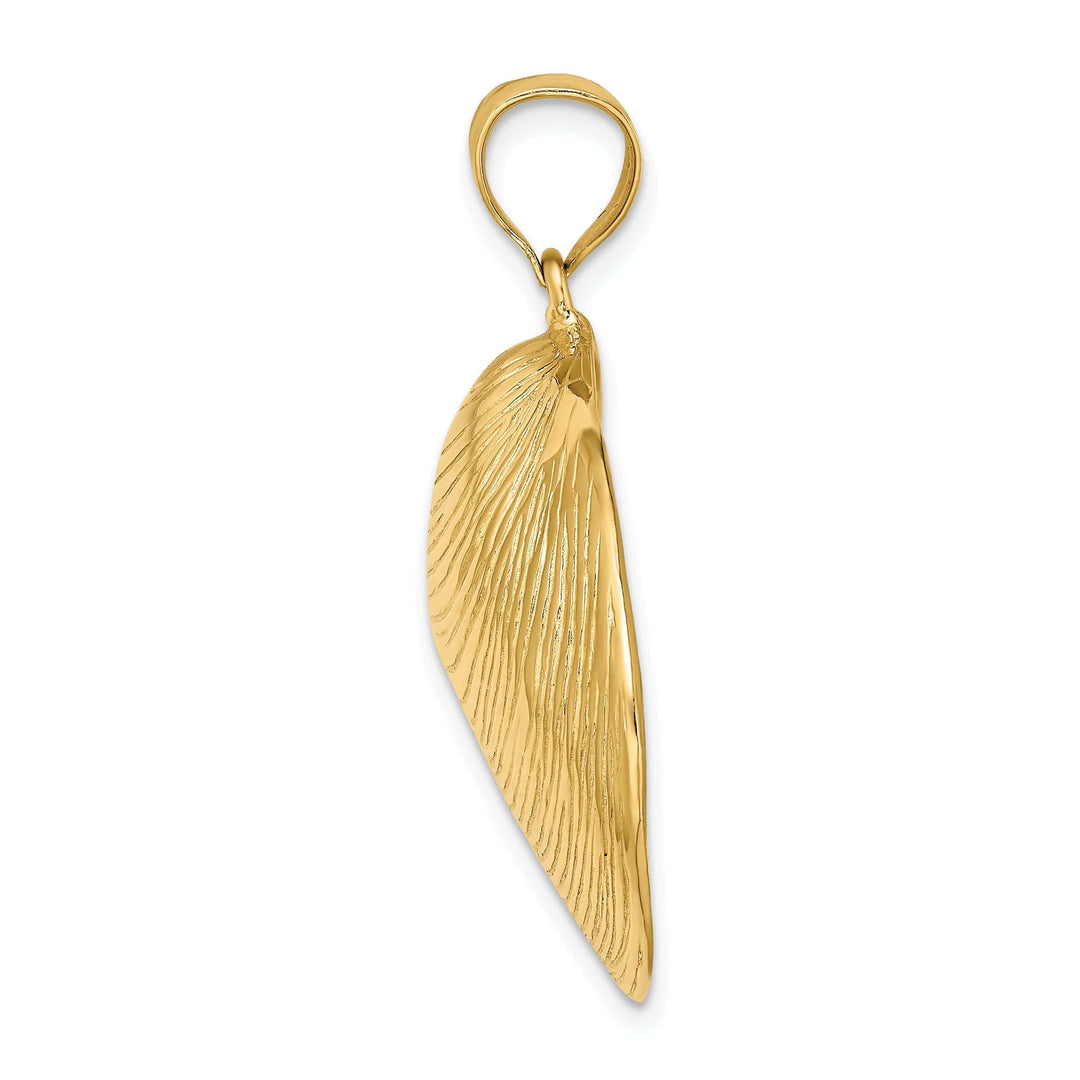 Lovely Rita's Pendants & Charms 14K Yellow Gold Solid Polished Finish Clam Shell Charm Pendant