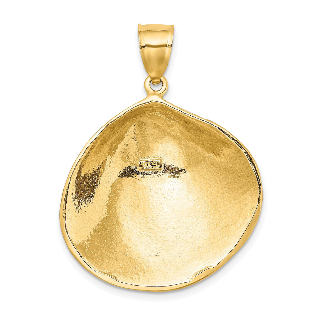 Lovely Rita's Pendants & Charms 14K Yellow Gold Solid Polished Finish Clam Shell Charm Pendant