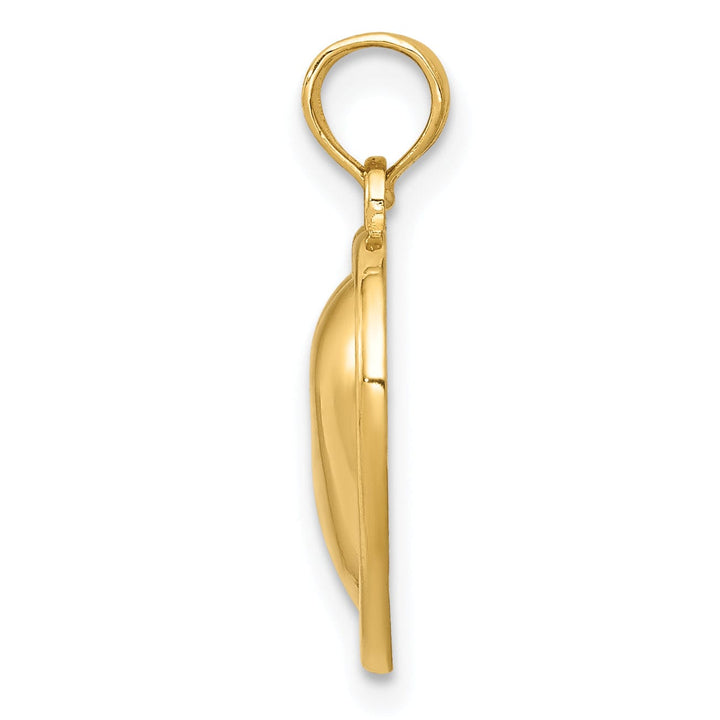 Lovely Rita's Pendants & Charms 14k Yellow Gold Solid Polished Finish Concave Domed Heart Shape Design Charm Pendant