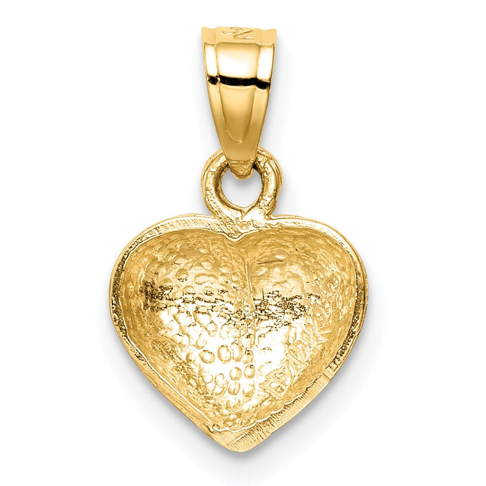 Lovely Rita's Pendants & Charms 14K Yellow Gold Solid Polished Finish Concave One sided Heart Design Charm Pendant