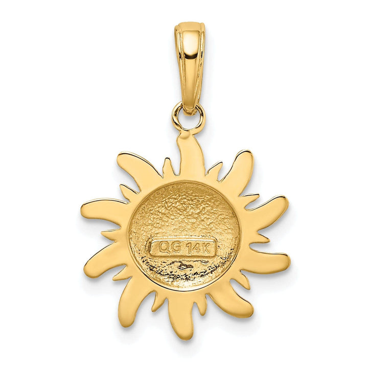 Lovely Rita's Pendants & Charms 14k Yellow Gold Solid Polished Finish Concave Shape Small Size Sun Smiling Face Charm Pendant