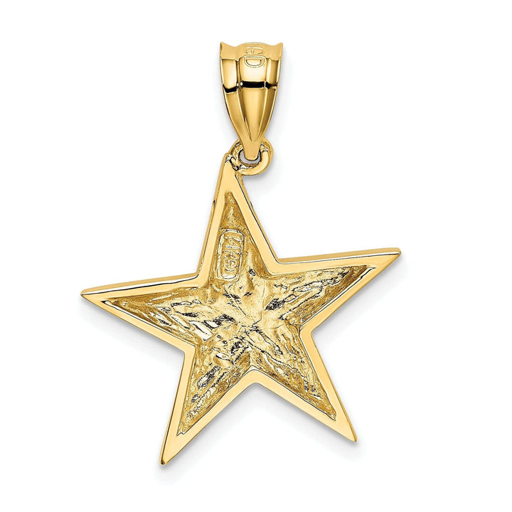 Lovely Rita's Pendants & Charms 14k Yellow Gold Solid Polished Finish Concave Shape Star Charm Pendant