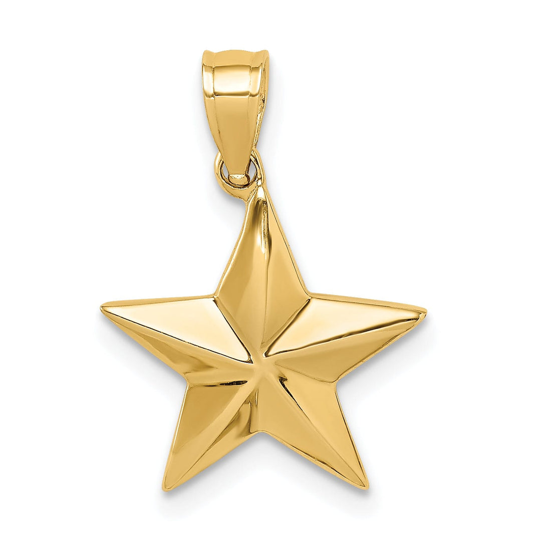 Lovely Rita's Pendants & Charms 14K Yellow Gold Solid Polished Finish Concave Shpe Star Charm Pendant