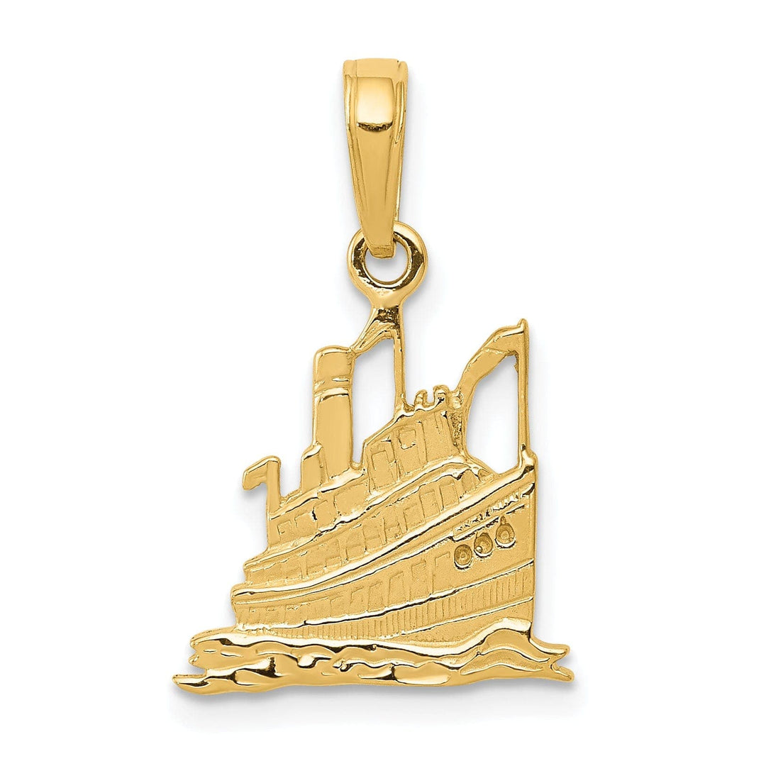 Lovely Rita's Pendants & Charms 14k Yellow Gold Solid Polished Finish Cruise Ship Charm Pendant