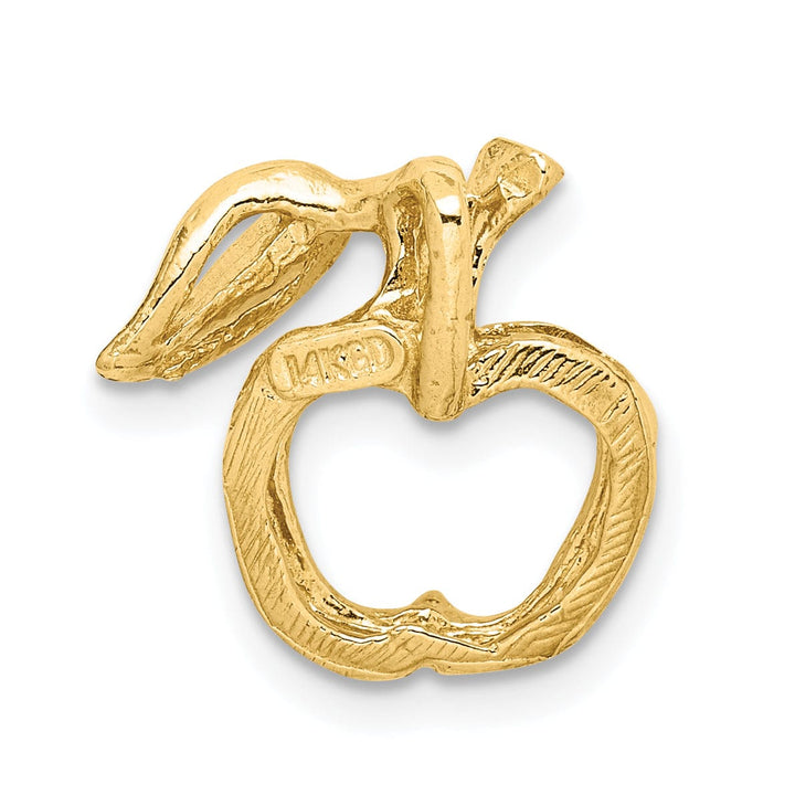 Lovely Rita's Pendants & Charms 14K Yellow Gold Solid Polished Finish Cut Out Design Apple Chain Slide Pendant