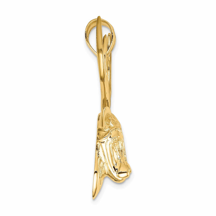 Lovely Rita's Pendants & Charms 14K Yellow Gold Solid Polished Finish Deer Head With Antilles Design Charm Pendant