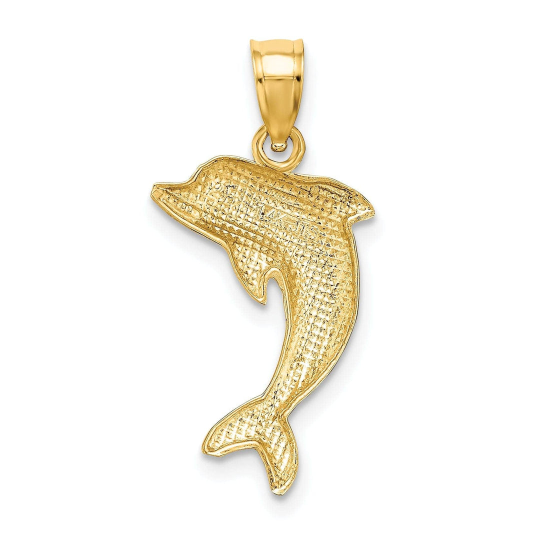 Lovely Rita's Pendants & Charms 14k Yellow Gold Solid Polished Finish Dolphin Charm Pendant