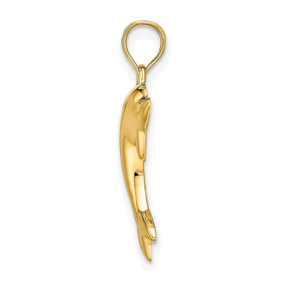 Lovely Rita's Pendants & Charms 14k Yellow Gold Solid Polished Finish Dolphin Charm Pendant