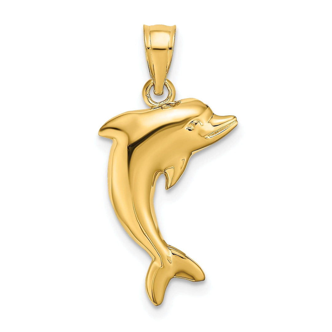 Lovely Rita's Pendants & Charms 14k Yellow Gold Solid Polished Finish Dolphin Charm Pendant