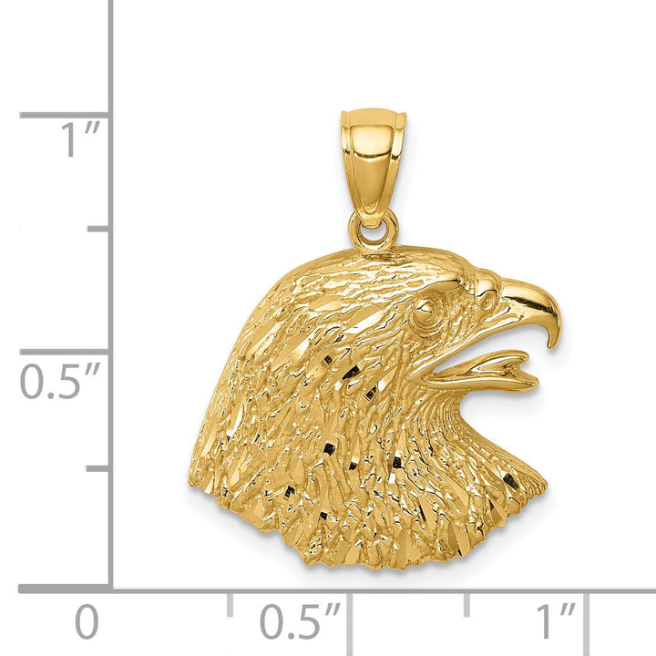 Lovely Rita's Pendants & Charms 14k Yellow Gold Solid Polished Finish Eagle Head Men's Pendant