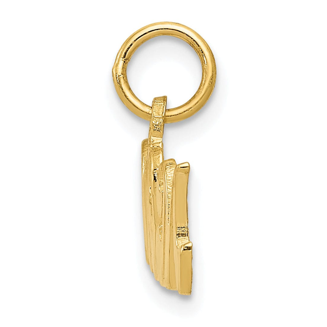 Lovely Rita's Pendants & Charms 14k Yellow Gold Solid Polished Finish Fancy Script MOM Charm Pendant