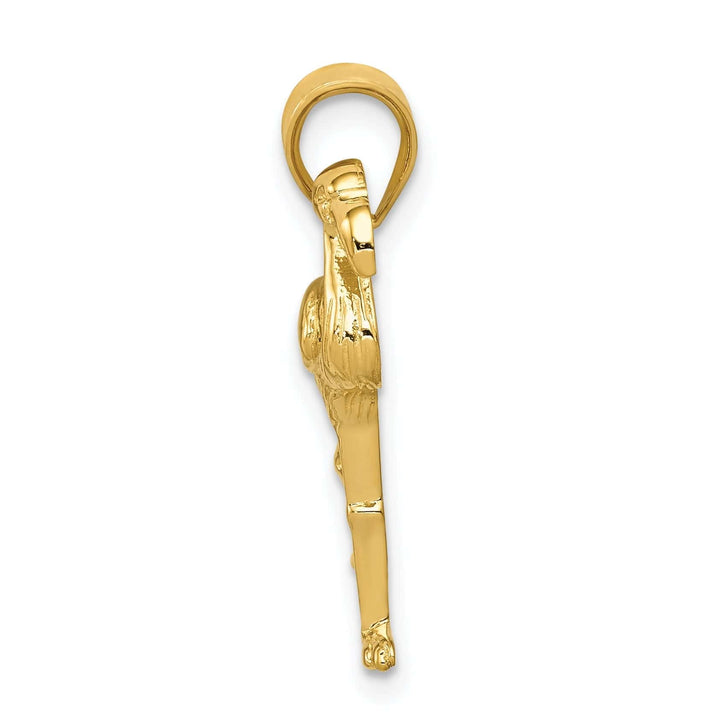 Lovely Rita's Pendants & Charms 14k Yellow Gold Solid Polished Finish Flamingo On one Leg Pendant