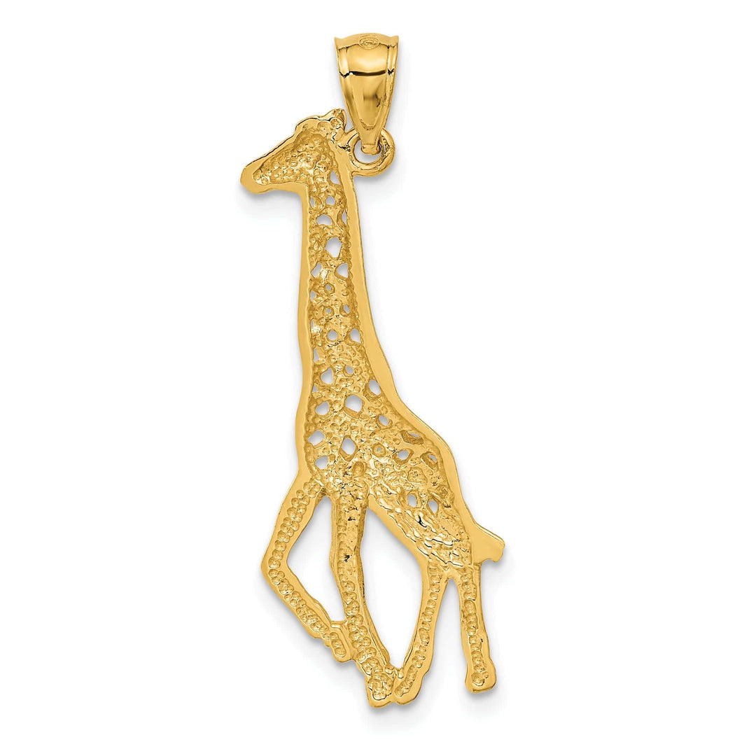 Lovely Rita's Pendants & Charms 14k Yellow Gold Solid Polished Finish Giraffe Cut Out Design Charm Pendant