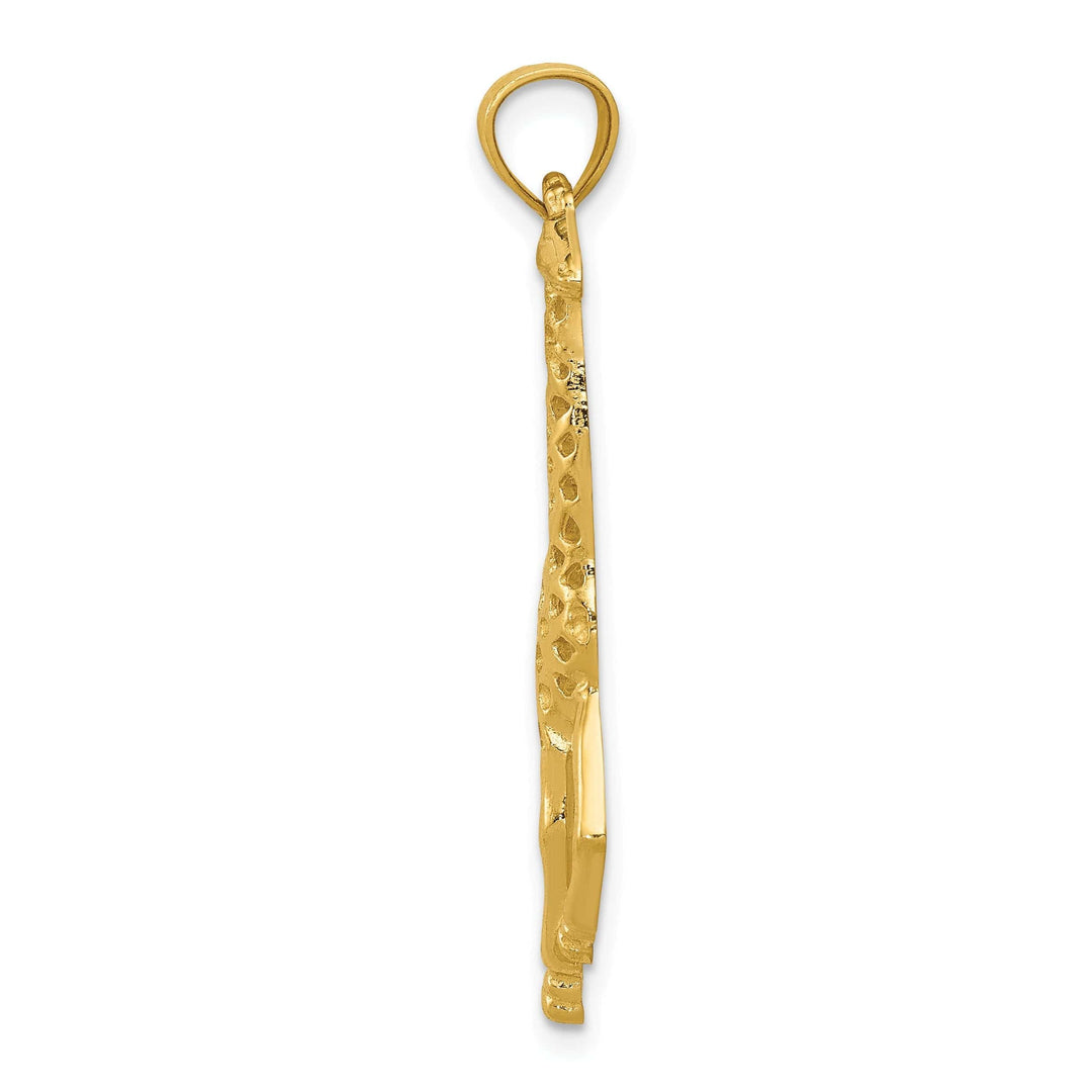 Lovely Rita's Pendants & Charms 14k Yellow Gold Solid Polished Finish Giraffe Cut Out Design Charm Pendant