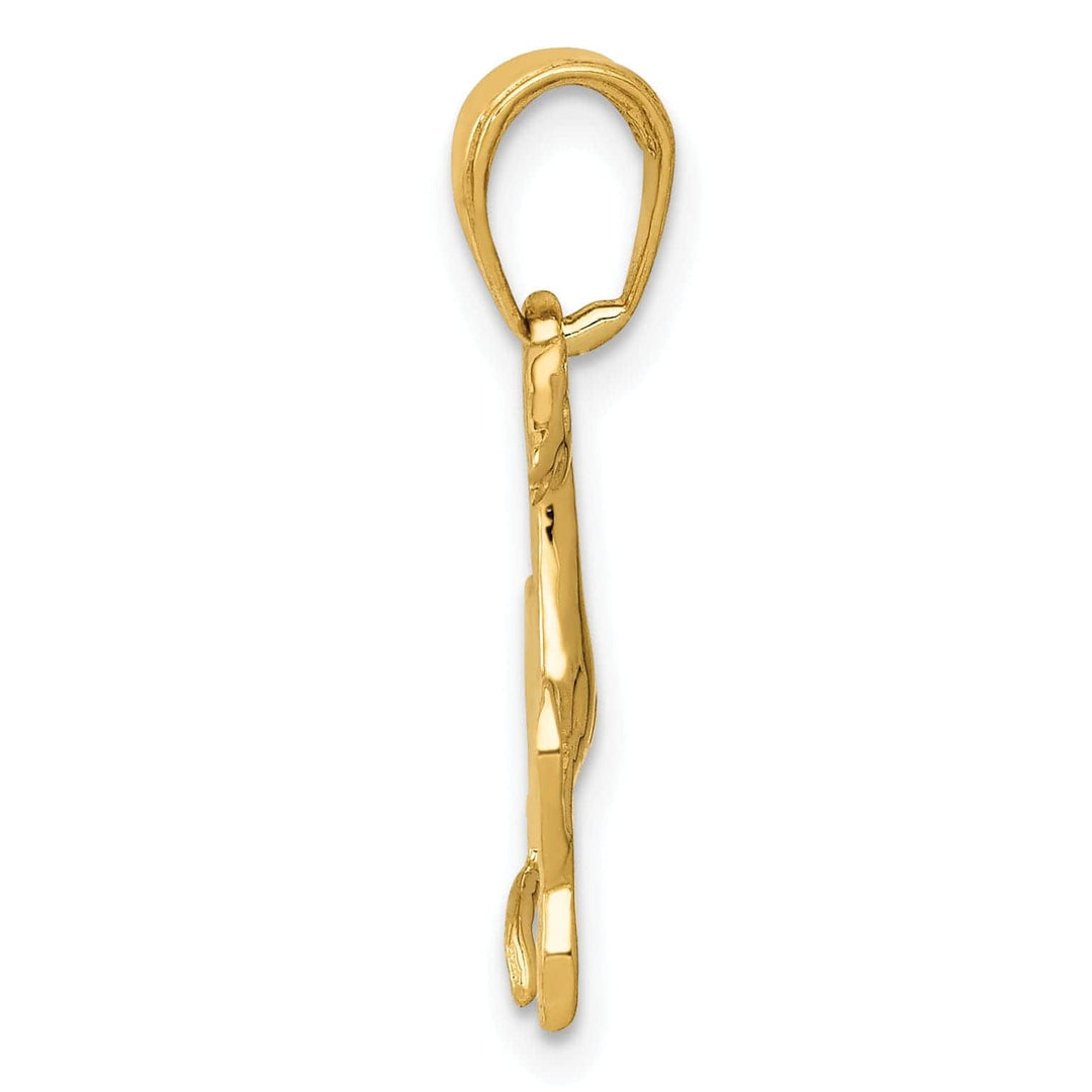 Lovely Rita's Pendants & Charms 14k Yellow Gold Solid Polished Finish Horse Galloping Mens Charm Pendant