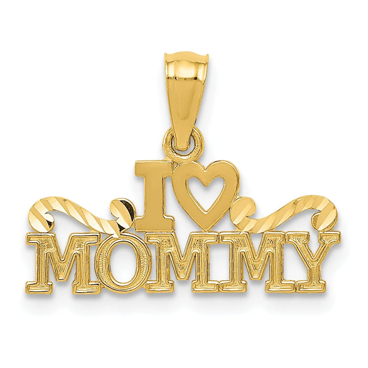 Lovely Rita's Pendants & Charms 14k Yellow Gold Solid Polished Finish I Heart Mommy Design Pendant