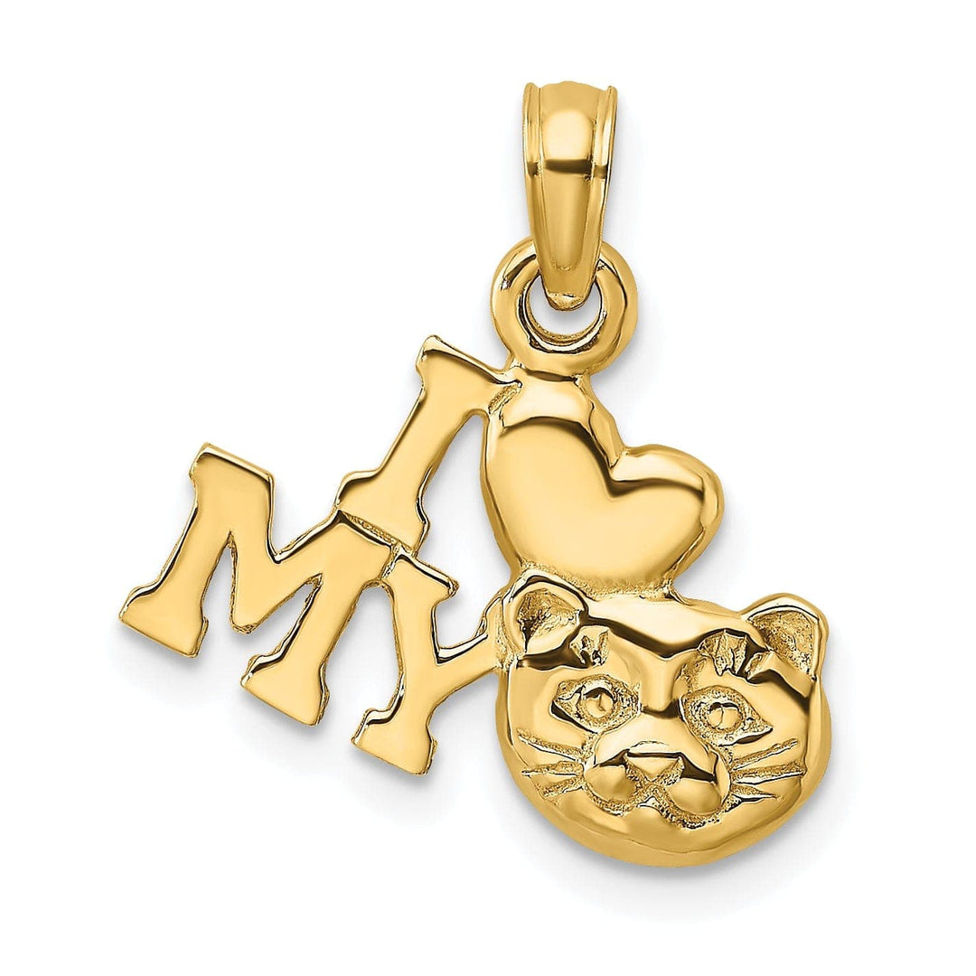 Lovely Rita's Pendants & Charms 14k Yellow Gold Solid Polished Finish I HEART MY CAT Talking Charm Pendant