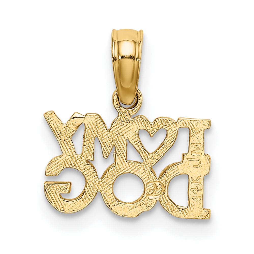 Lovely Rita's Pendants & Charms 14k Yellow Gold Solid Polished Finish I HEART MY DOGS Charm Pendant