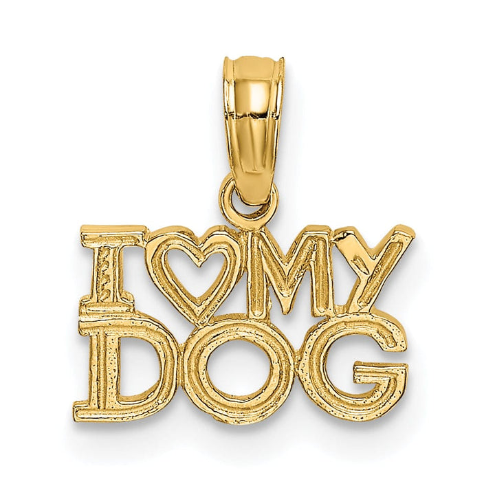 Lovely Rita's Pendants & Charms 14k Yellow Gold Solid Polished Finish I HEART MY DOGS Charm Pendant