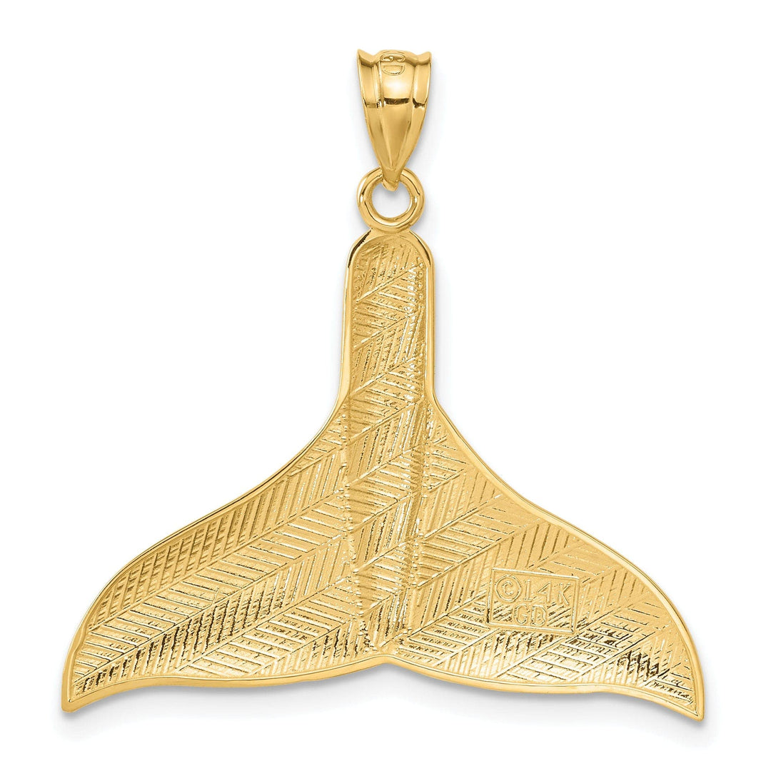 Lovely Rita's Pendants & Charms 14k Yellow Gold Solid Polished Finish Large Whale Tail Charm Pendant