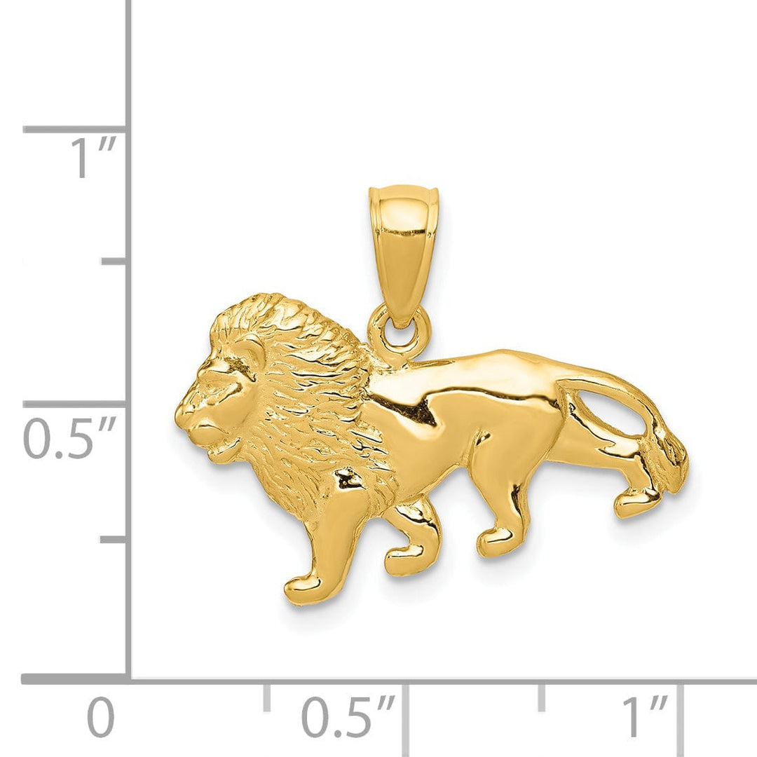 Lovely Rita's Pendants & Charms 14k Yellow Gold Solid Polished Finish Lion Design Charm Pendant