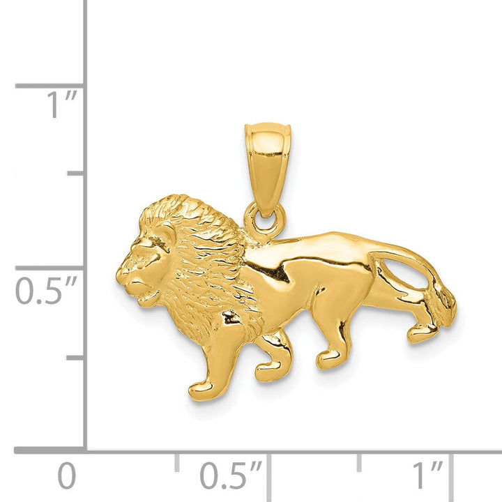 Lovely Rita's Pendants & Charms 14k Yellow Gold Solid Polished Finish Lion Design Charm Pendant