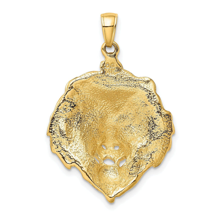 Lovely Rita's Pendants & Charms 14k Yellow Gold Solid Polished Finish Lion Head Design Charm Pendant