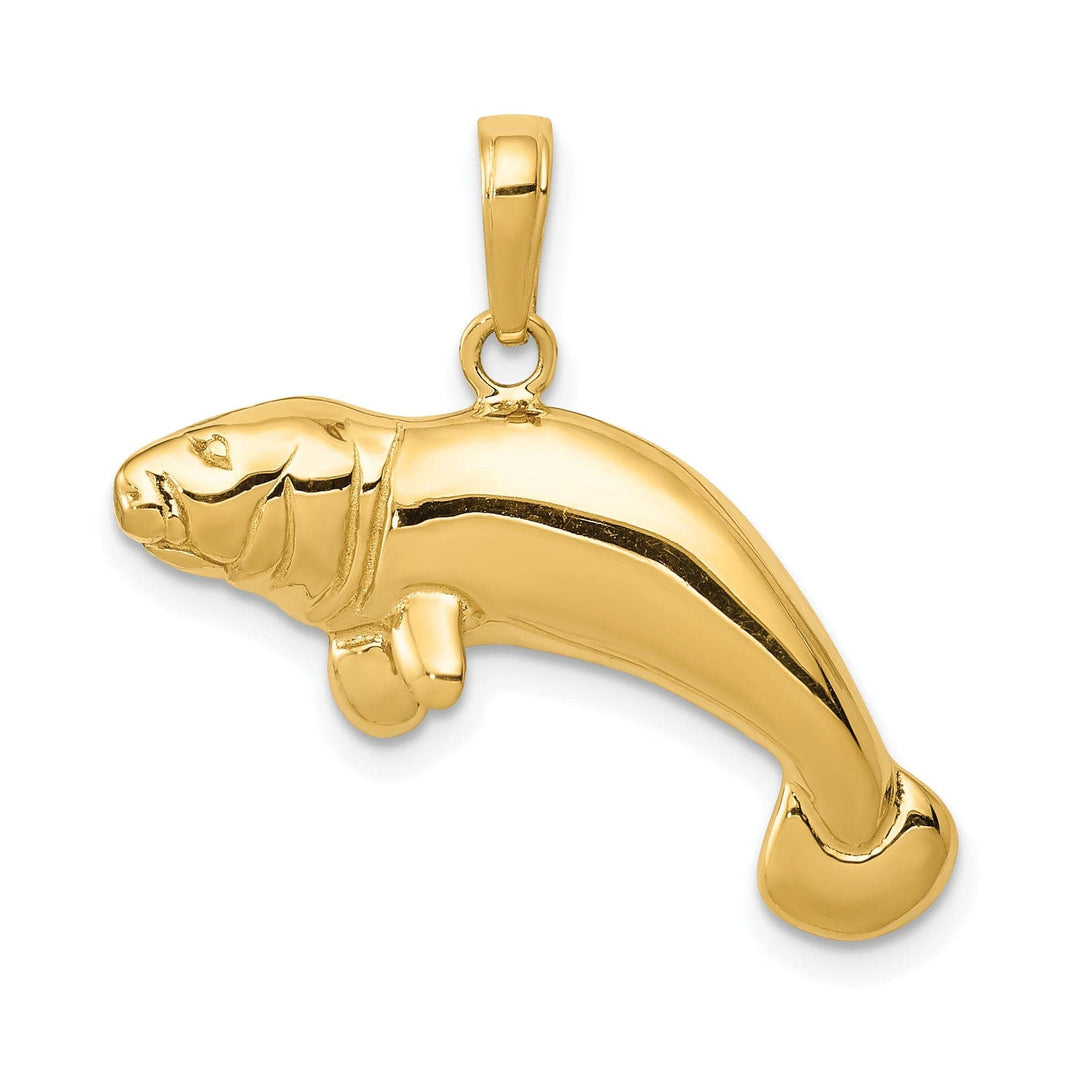 Lovely Rita's Pendants & Charms 14k Yellow Gold Solid Polished Finish Manatee Charm Pendant