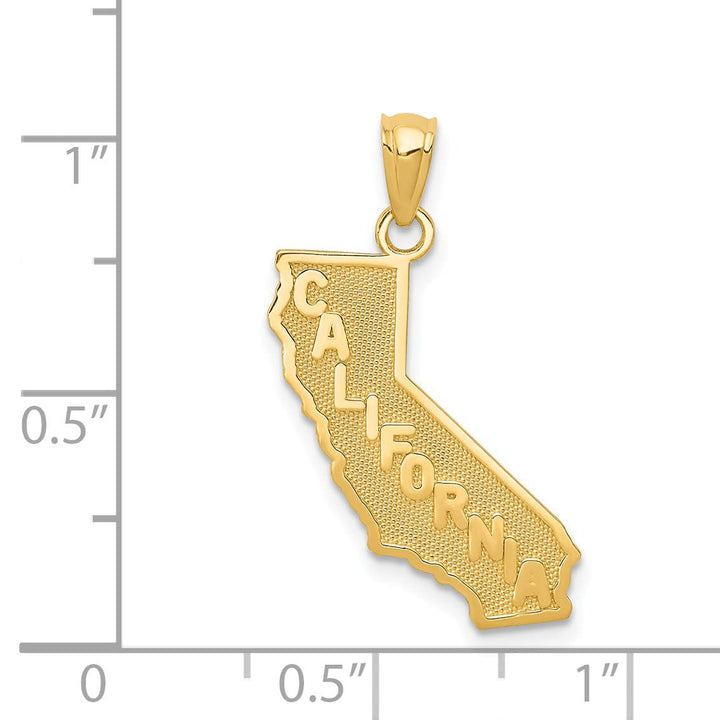 Lovely Rita's Pendants & Charms 14k Yellow Gold Solid Polished Finish Map State of CALIFORNIA Design Pendant