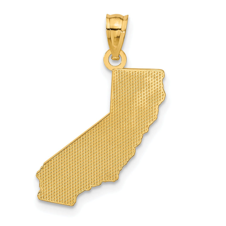 Lovely Rita's Pendants & Charms 14k Yellow Gold Solid Polished Finish Map State of CALIFORNIA Design Pendant