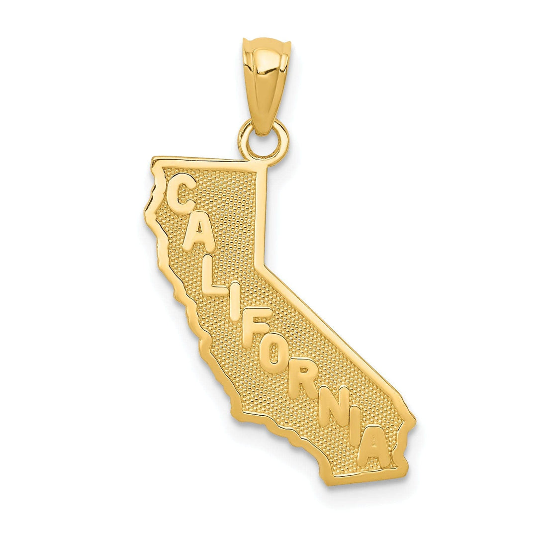 Lovely Rita's Pendants & Charms 14k Yellow Gold Solid Polished Finish Map State of CALIFORNIA Design Pendant