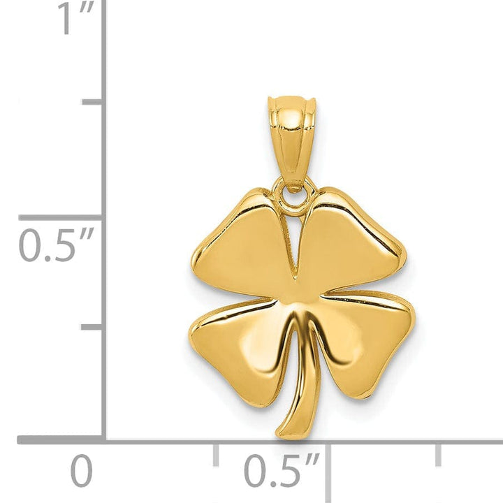 Lovely Rita's Pendants & Charms 14k Yellow Gold Solid Polished Finish Mens 4-Leaf Clover Design Pendant