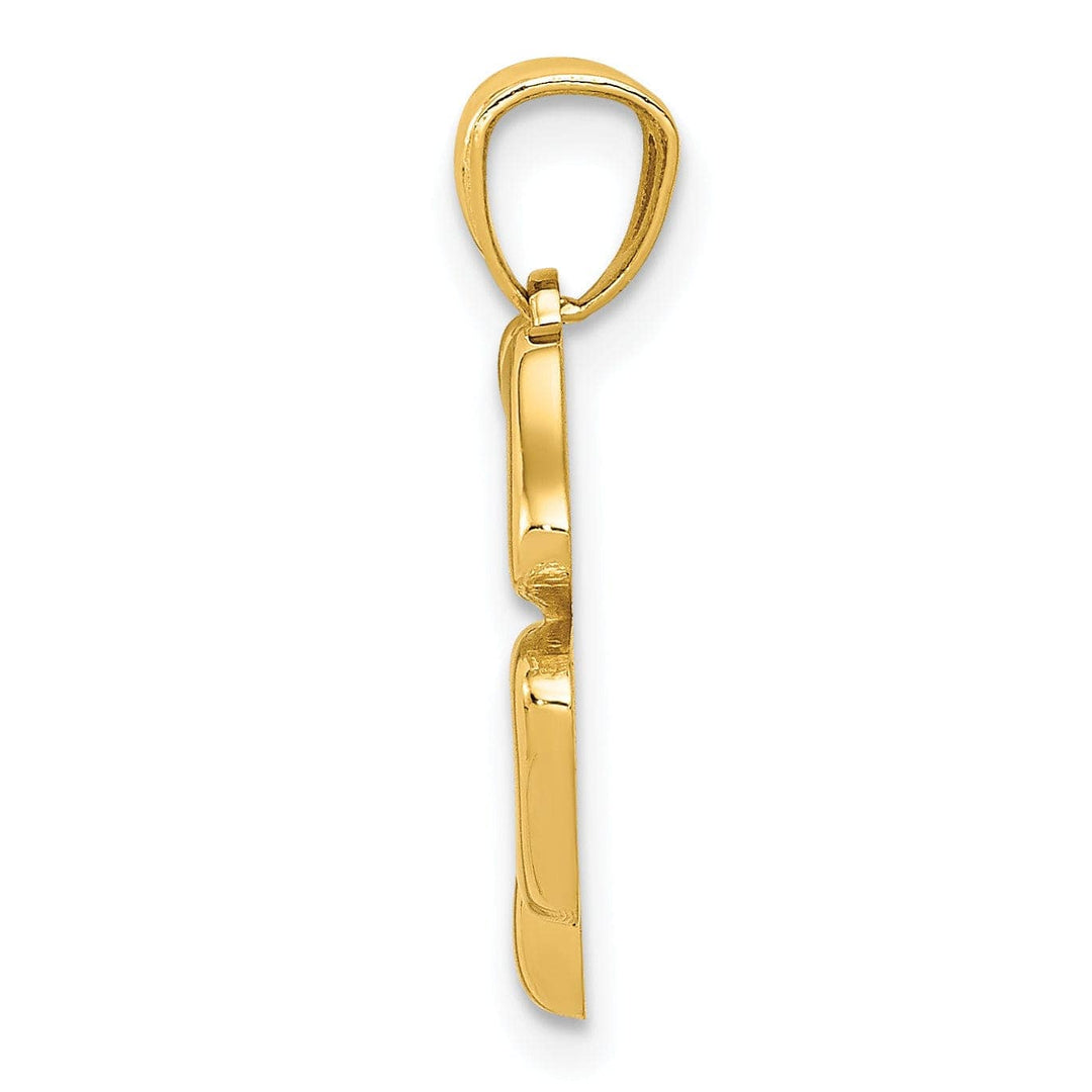 Lovely Rita's Pendants & Charms 14k Yellow Gold Solid Polished Finish Mens 4-Leaf Clover Design Pendant