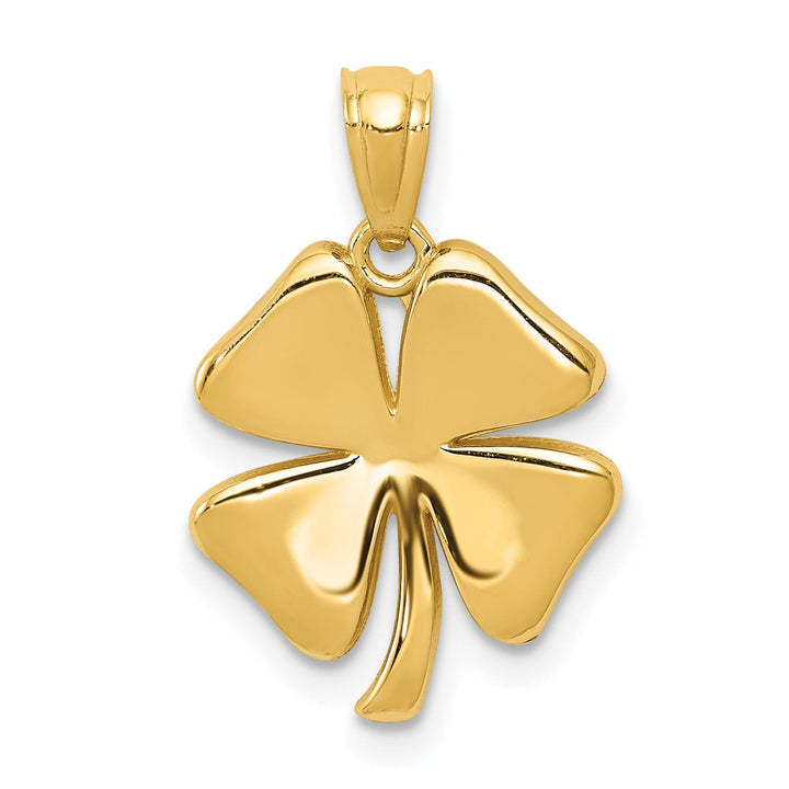 Lovely Rita's Pendants & Charms 14k Yellow Gold Solid Polished Finish Mens 4-Leaf Clover Design Pendant