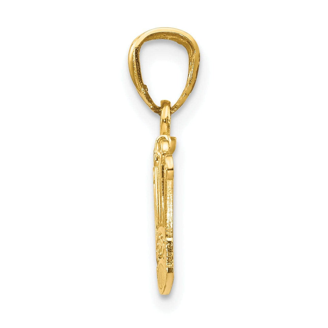 Lovely Rita's Pendants & Charms 14k Yellow Gold Solid Polished Finish Mens Crown Design Charm Pendant