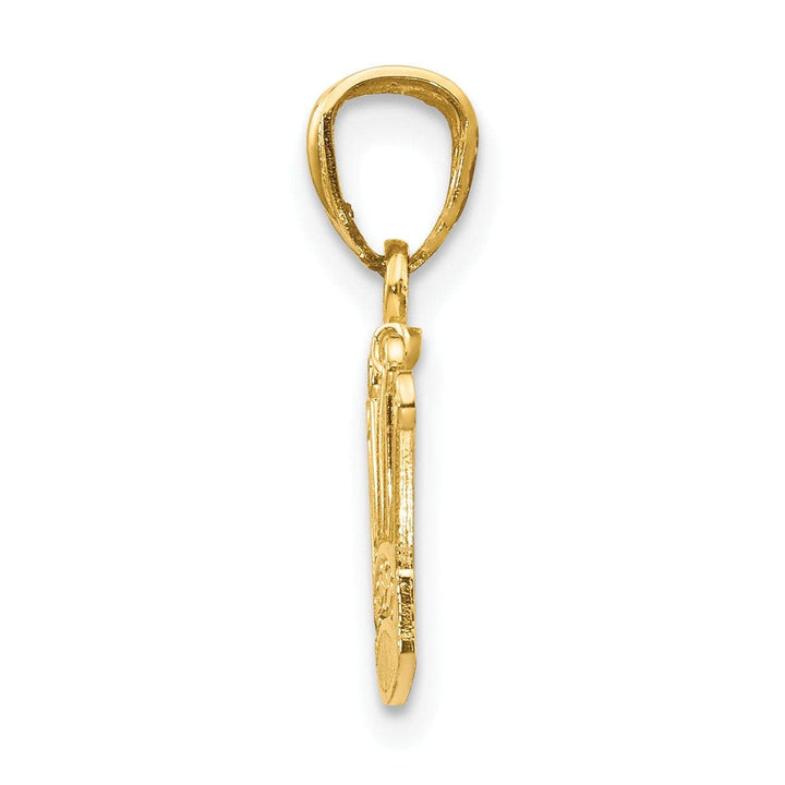 Lovely Rita's Pendants & Charms 14k Yellow Gold Solid Polished Finish Mens Crown Design Charm Pendant