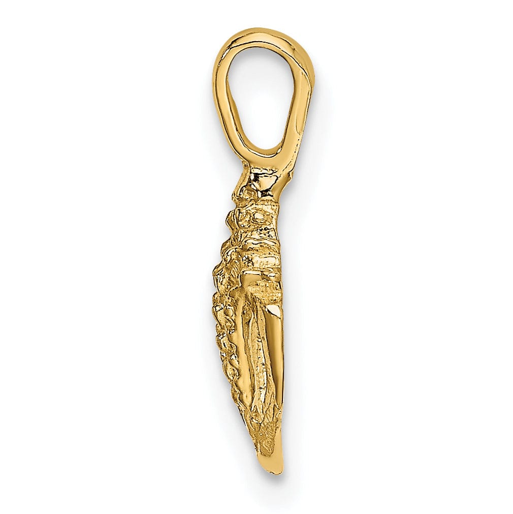 Lovely Rita's Pendants & Charms 14K Yellow Gold Solid Polished Finish Mini Conch Shell Pendant