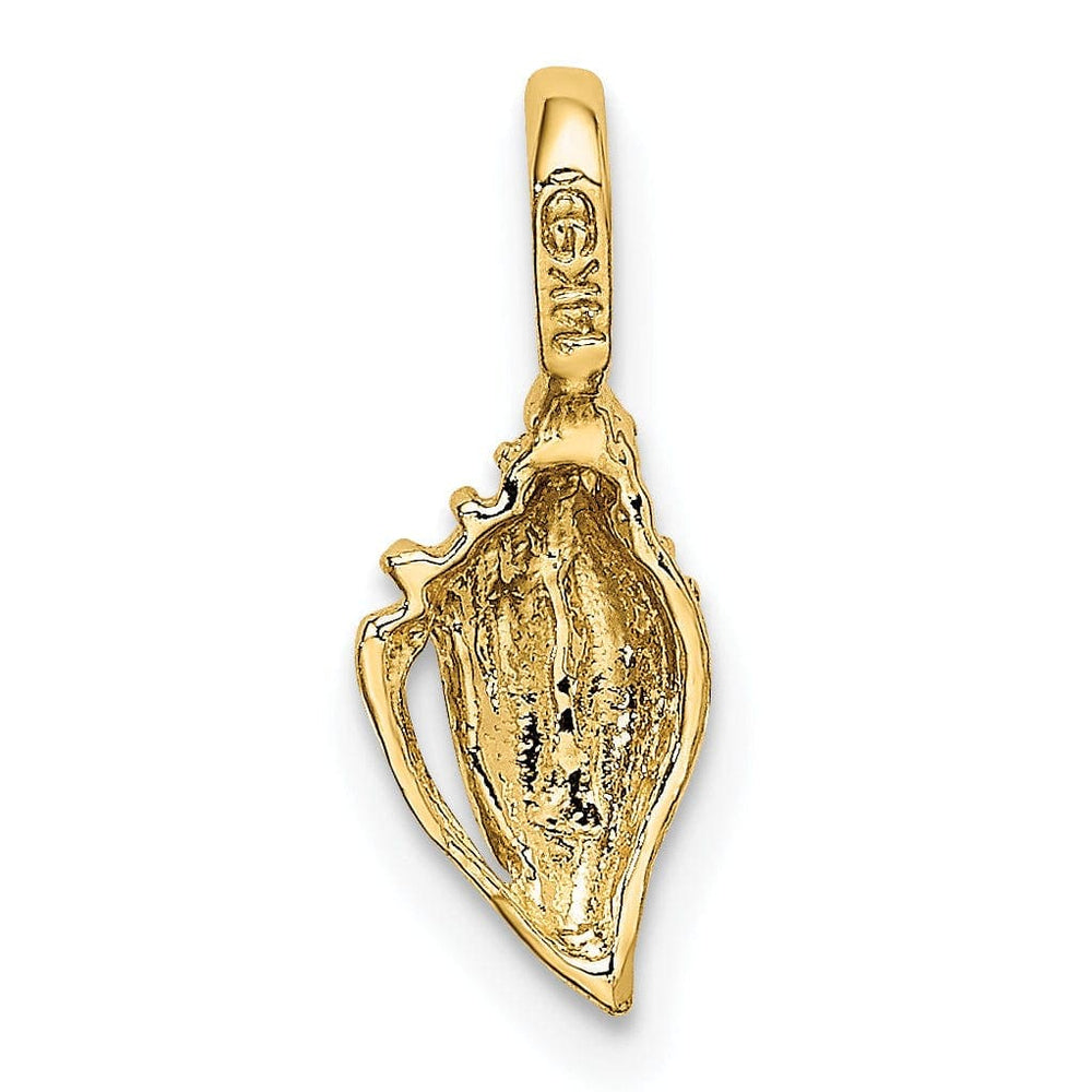 Lovely Rita's Pendants & Charms 14K Yellow Gold Solid Polished Finish Mini Conch Shell Pendant
